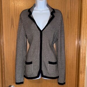 TALBOTS SIZE MEDIUM Women's Black and White Houndstooth Jacket